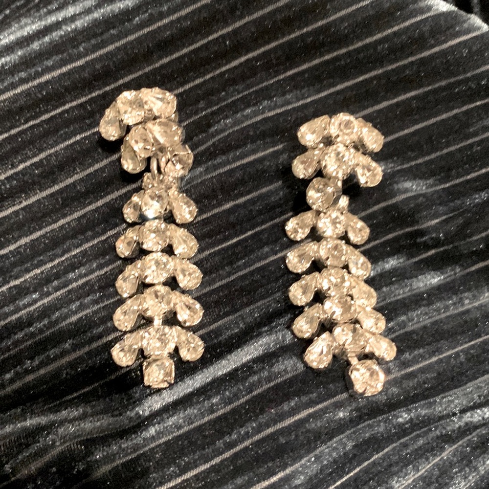 Vintage rhinestone earrings these slide on. Or call them clips